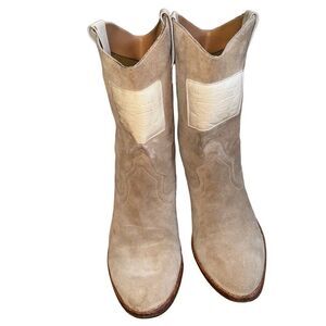 Levi's Vintage Western Leather Suede Tan Cowgirl Boots - Size 9